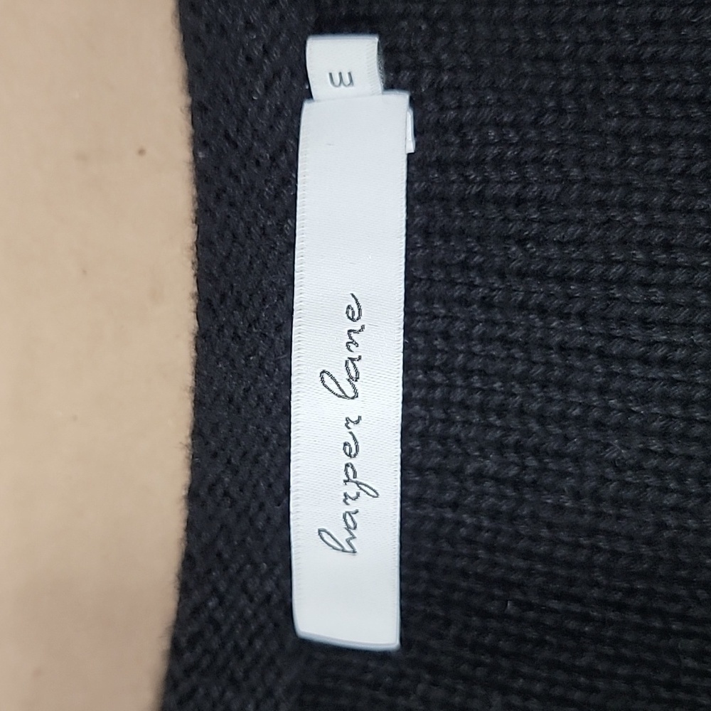 Harper Lane, Size M Black Hole Cutout Sleeve Long Sleeve Knit Sweater, EUC - Picture 10 of 11